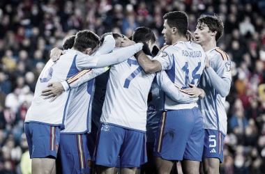 La Selección Española celebrando un tanto | Foto: RFEF.