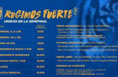 Tigres anuncia venta de boletos para semifinal