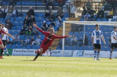 Sergio Cortés anota el gol de la Jornada 19 en la Segunda B