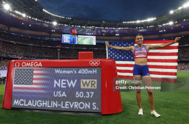 Sydney McLaughlin-Levrone breaks her own world record as she wins 400-meter hurdles gold medal