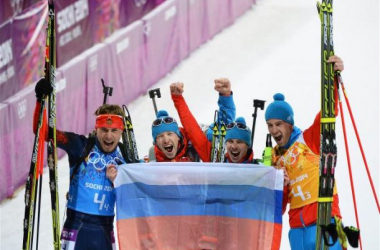 Rusia se lleva el último oro en biatlón