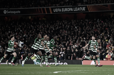 Sporting marca do meio de campo, vence Arsenal nos pênaltis e segue na Liga Europa