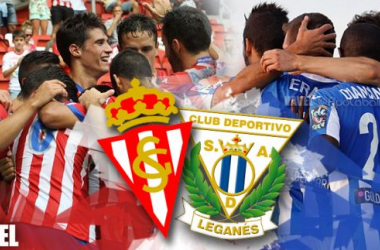 Sporting de Gijón - Leganés: prueba en diferentes alturas con un mismo objetivo