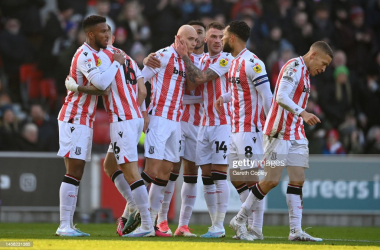 <span style="color: rgb(8, 8, 8); font-family: Lato, sans-serif; font-size: 14px; font-style: normal; text-align: start; background-color: rgb(255, 255, 255);">William Smallbone of Stoke celebrates scoring the opening goal with teammates during the Sky Bet Championship between Stoke City and Reading at Bet365 Stadium on January 21, 2023 in Stoke on Trent, England. (Photo by Gareth Copley/Getty Images)</span>