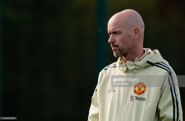 Erik ten Hag looking on in training ahead of FA Cup tie. (Photo by Ash Donelon/Manchester United/Getty Images.)&nbsp;
