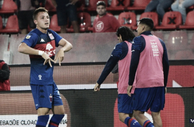 Mateo Retegui , celebrando su gol en el último partido entre Independiente y Tigre (Foto: Prensa CAT).