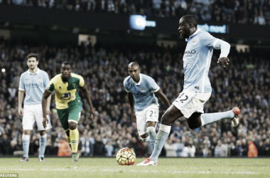 Manchester City 2-1 Norwich City: Late Touré penalty spares sky Blues' blushes