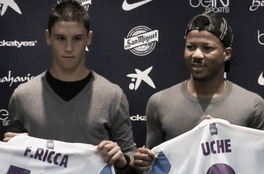 Ricca y Uche presentados como nuevos futbolistas del Málaga CF