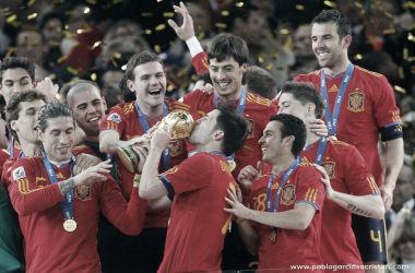 Los cuatro valencianistas campeones del mundo con España