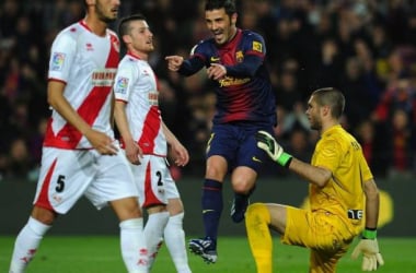 El pleno de David Villa contra el Rayo Vallecano