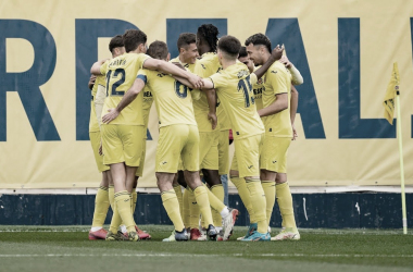Celebración de un gol por parte del Villarreal B / Foto: Villarreal FC
