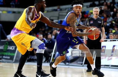 <div>LONDON, ENGLAND - MARCH 22: Dirk Williams of Sheffield Sharks (R) drives to the basket during the British Basketball League game between London Lions and Sheffield Sharks at Copper Box Arena on March 22, 2019 in London, England. (Photo by Jack Thomas/Getty Images)</div><div><br></div>