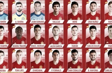 Lista oficial de convocados con la Selección Española sub-21