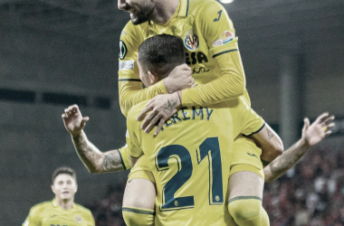 Baena y Yeremy celebrando un gol/ Fuente: @VillarrealCF