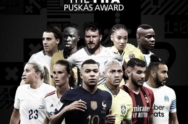 Los autores de los goles nominados al premio (Foto: @FIFAWorldCup y @FIFAWWC en Twitter)