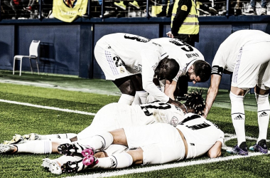 El Real Madrid celebrando el gol de la victoria frente al Villarreal | Foto: @realmadrid