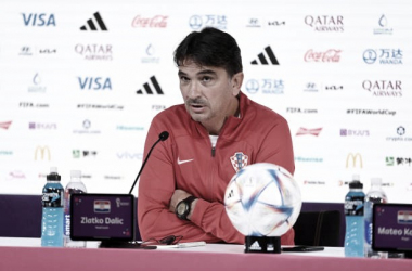 Zlatko Dalic, técnico de Croacia, en rueda de prensa // Fuente: Getty Images