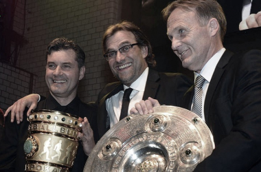 Michael Zorc, Jürgen Klopp e Hans-Joachim Watzke (Foto: divulgação Borussia Dortmund)