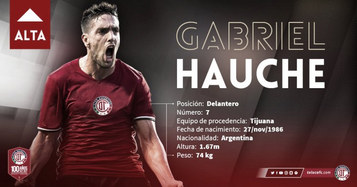 Gabriel Hauche llega a Toluca