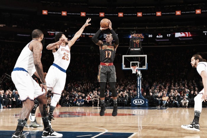 Em partida equilibrada, Hawks batem Knicks em Nova York