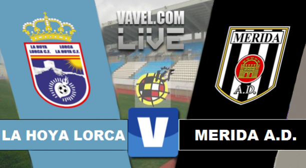 Resultado La Hoya Lorca - Mérida en Segunda División B 2015 (3-1)