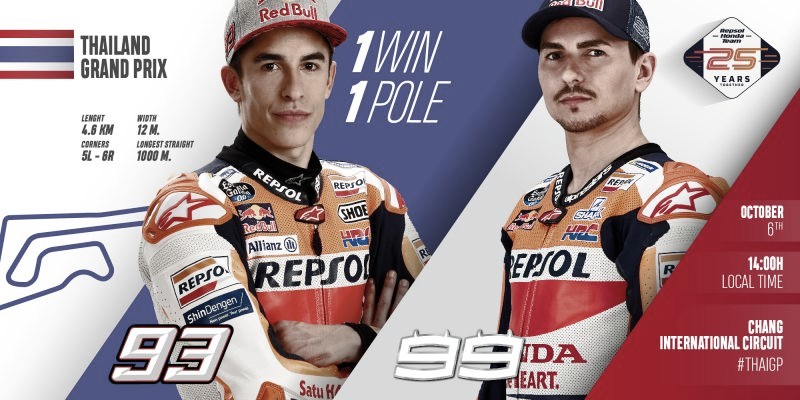Previa Honda GP Tailandia: Marc Márquez a un paso de ser campeón del mundo
Previa Honda GP Tailandia: Marc Márquez a un paso de ser campeón del mundo