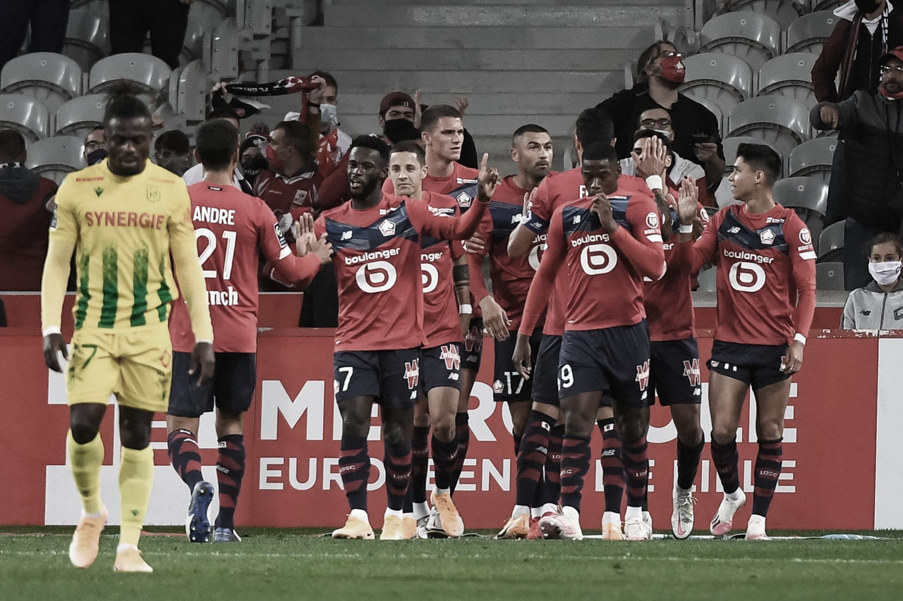 Lille vence Nantes, mantém invencibilidade e assume liderança temporária da Ligue 1