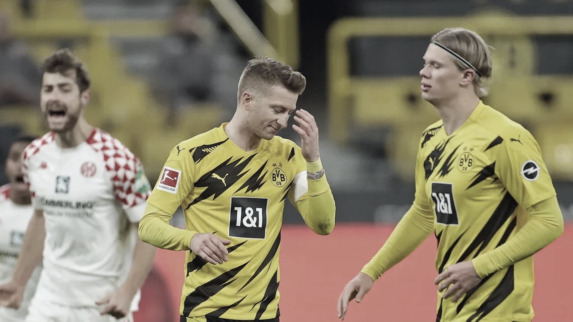 Borussia Dortmund sofre para arrancar empate com desesperado Mainz Borussia Dortmund sofre para arrancar empate com desesperado Mainz