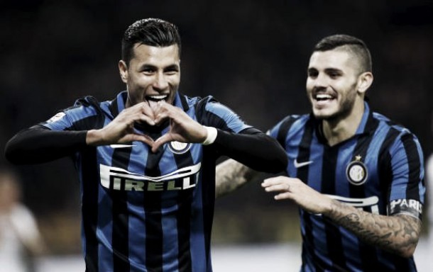 Jeison Murillo anotó su primer gol con el Inter en la goleada al Frosinone