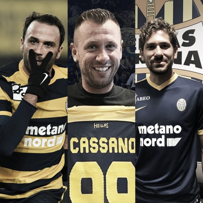 Cassano, Pazzini y Cerci: el nuevo tridente del Hellas Verona