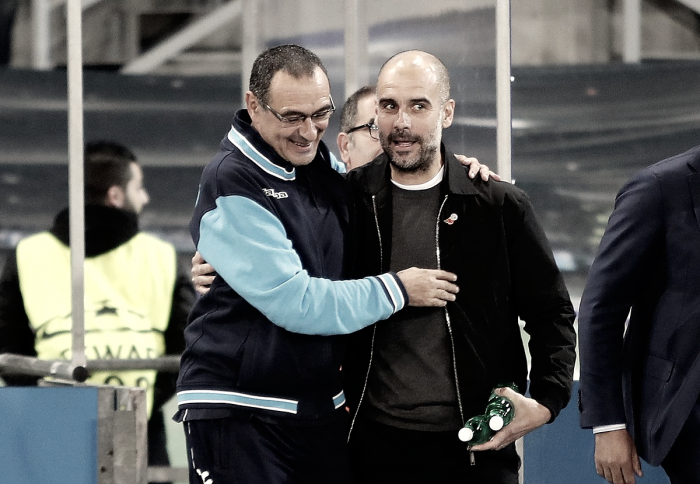 Pep Guardiola: "Sarri es un grande, la primera media hora nos han masacrado" Pep Guardiola: "Sarri es un grande, la primera media hora nos han masacrado"