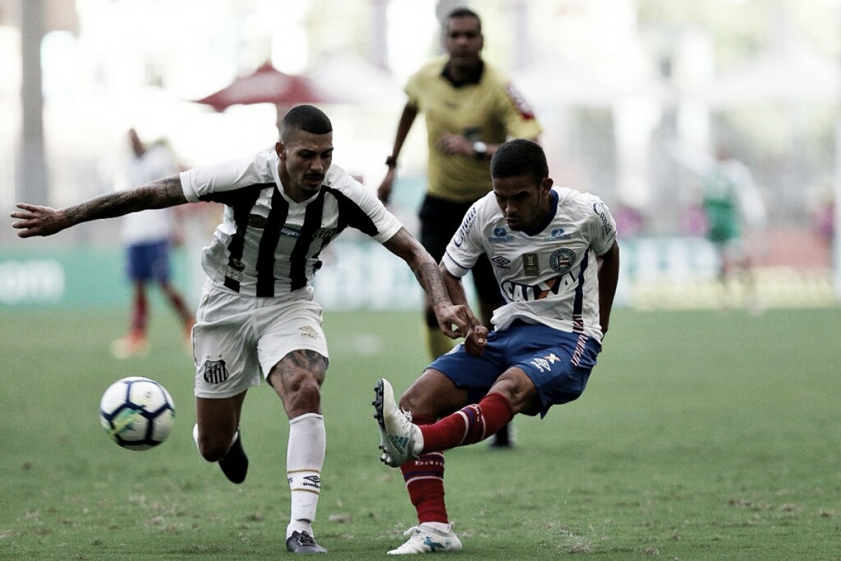 Bahia faz gol nos acréscimos, derrota Santos e vence a primeira no Brasileiro Bahia faz gol nos acréscimos, derrota Santos e vence a primeira no Brasileiro