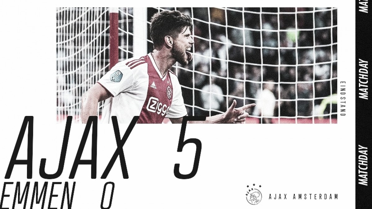 Ajax arrasa y golea al Emmen en casa