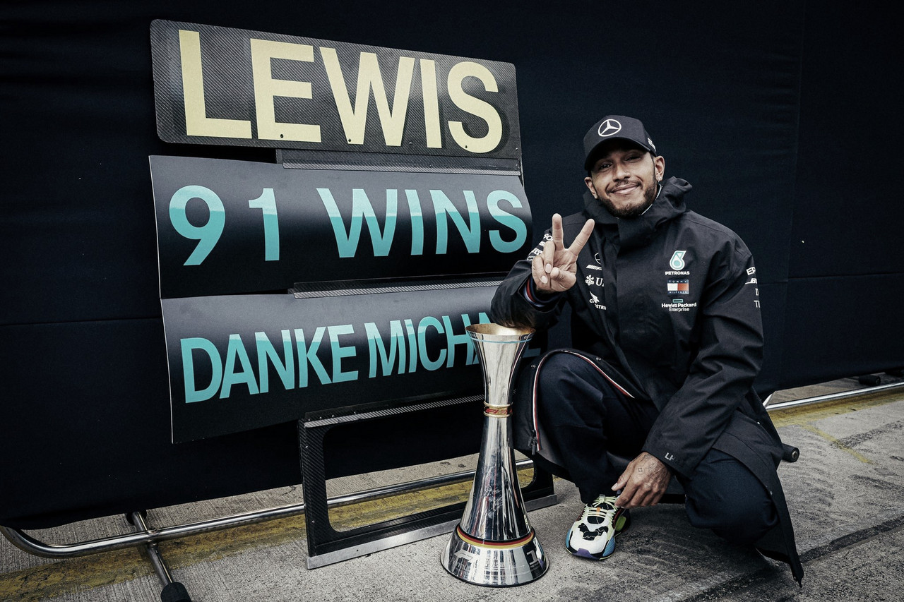 Lewis Hamilton e Mercedes chegam a recordes no GP da Alemanha 2020