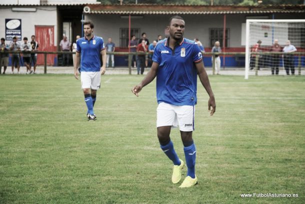 Franck Omgba anota el gol de la jornada 25 de Segunda División B