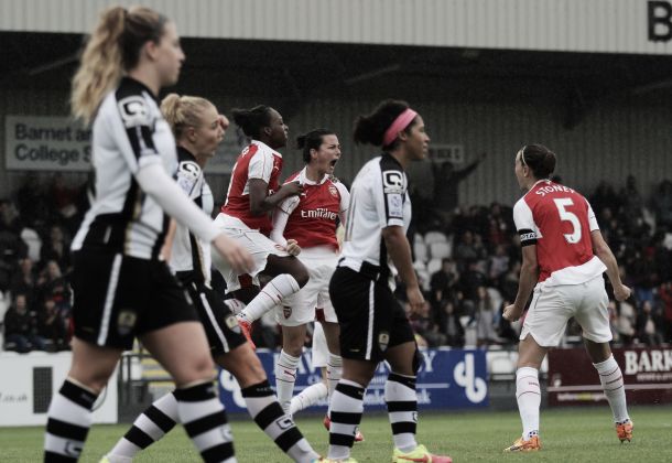 Arsenal Ladies 2-1 Notts County Ladies: Gunners come from behind to continue title challenge
