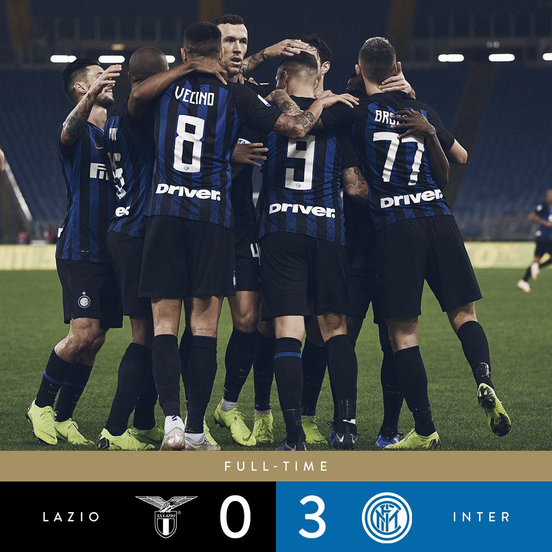 Serie A- Un'Inter fantastica cala il tris alla Lazio grazie ad Icardi e aggancia il Napoli al secondo posto (0-3)