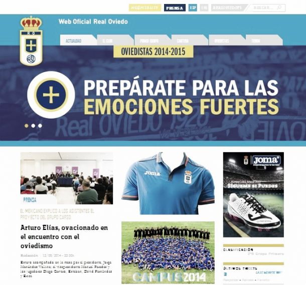 Nuevo lavado de cara a la web del Real Oviedo