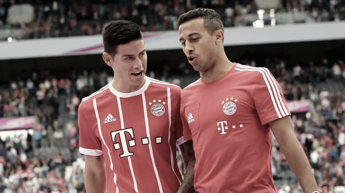 Lesionados, James Rodríguez e Thiago Alcântara desfalcam Bayern na Supercopa da Alemanha