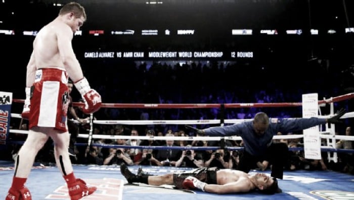 Canelo Alvarez knocks out Amir Khan, Golovkin on the horizon