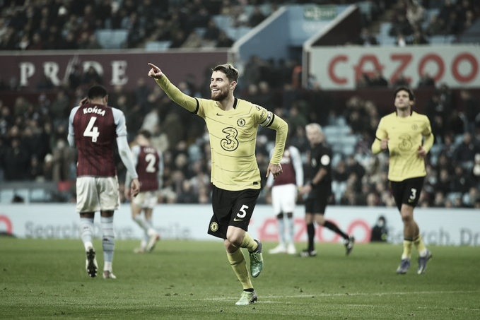 Jorginho marca duas vezes de pênalti em vitória do Chelsea contra Aston Villa