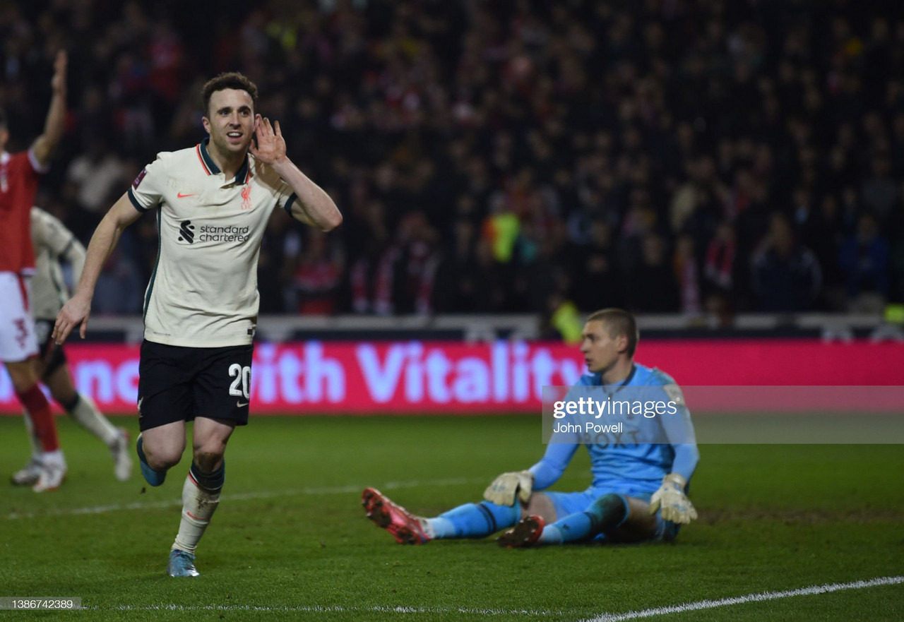 Nottingham Forest 0-1 Liverpool: Jota goal edges Reds into FA Cup semi-final