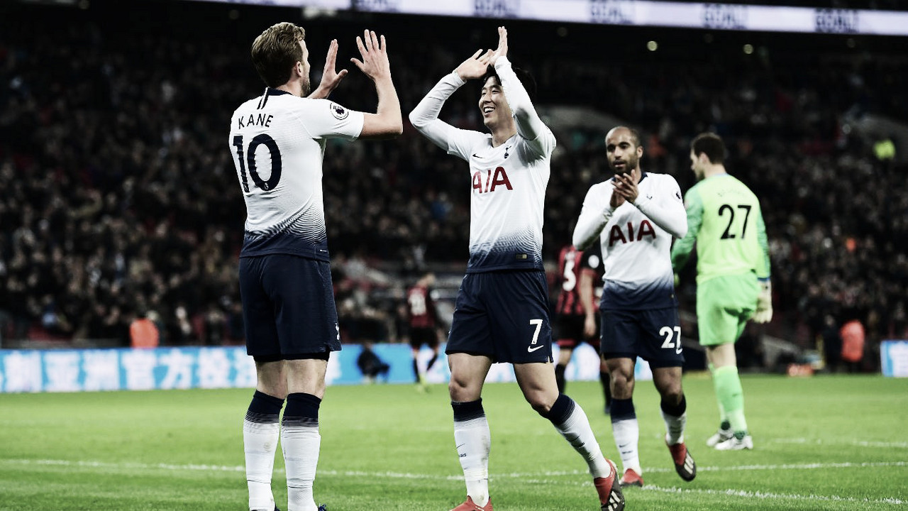 Tottenham se afianza en el segundo puesto tras golear al Bournemouth