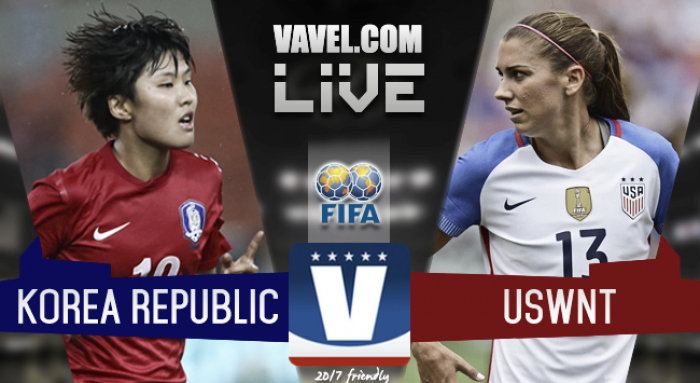 Results and Scores of USWNT 6-0 Korea Republic in 2017 International Friendly