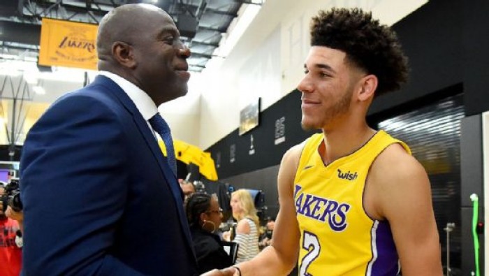 NBA Media Day - Los Angeles Lakers, Johnson incorona Ball: "E' l'uomo perfetto per noi"