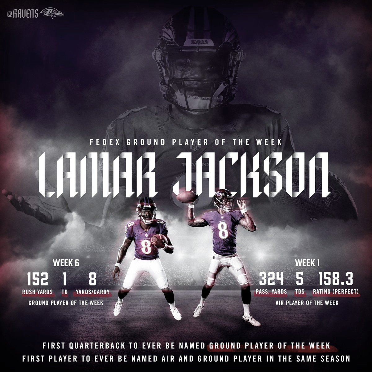 Lamar Jackson, el quarterback record de los Ravens