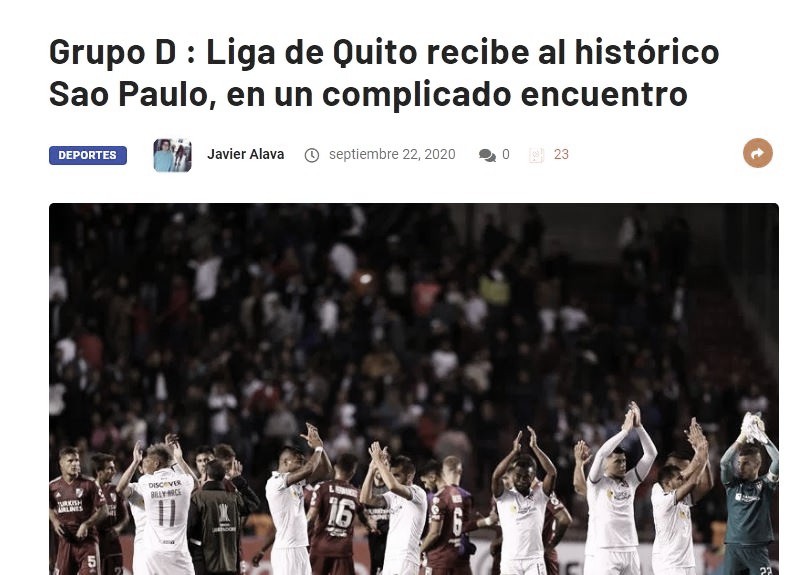 Ausências do São Paulo e dúvida na LDU ganham destaque no Equador em dia de Libertadores Ausências do São Paulo e dúvida na LDU ganham destaque no Equador em dia de Libertadores