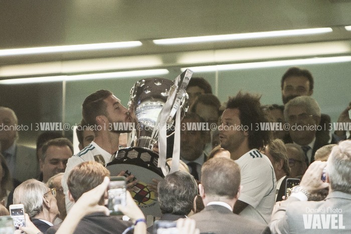 Sergio Ramos, Marcelo y Ronaldo lucieron la liga 33 en el Santiago Bernabéu