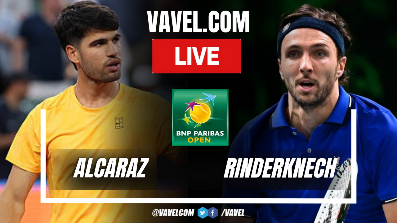 Highlights and Sets Alcaraz vs Rinderknech (6-7, 6-3, 6-2) in Indian Wells