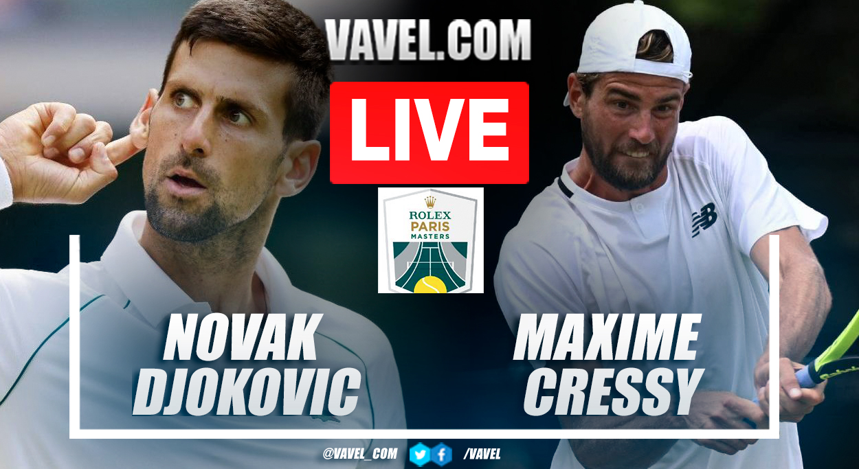 Summary and highlights of Novak Djokovic 2-0 Maxime Cressy at ATP Masters 1000 Paris